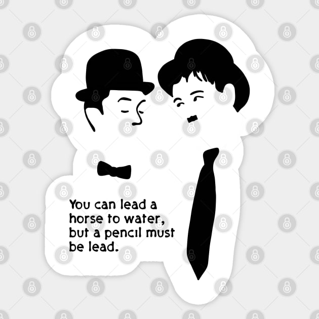 Laurel and Hardy Sticker by Slightly Unhinged